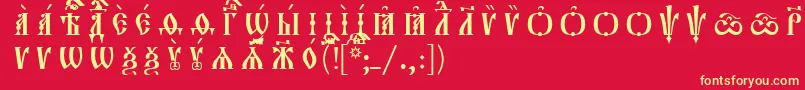 Orthodox.TtUcs8CapsР Р°Р·СЂСЏРґРѕС‡РЅС‹Р№ Font – Yellow Fonts on Red Background